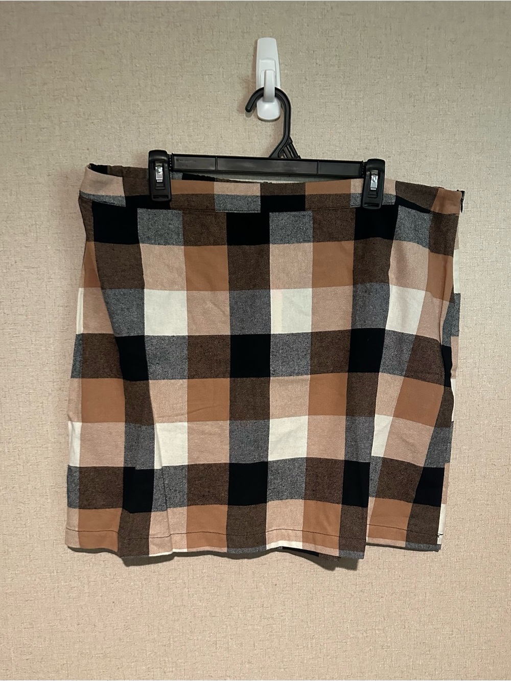 Marleylilly XXL Brown Black Buffalo Plaid Check Flannel Mini Skirt